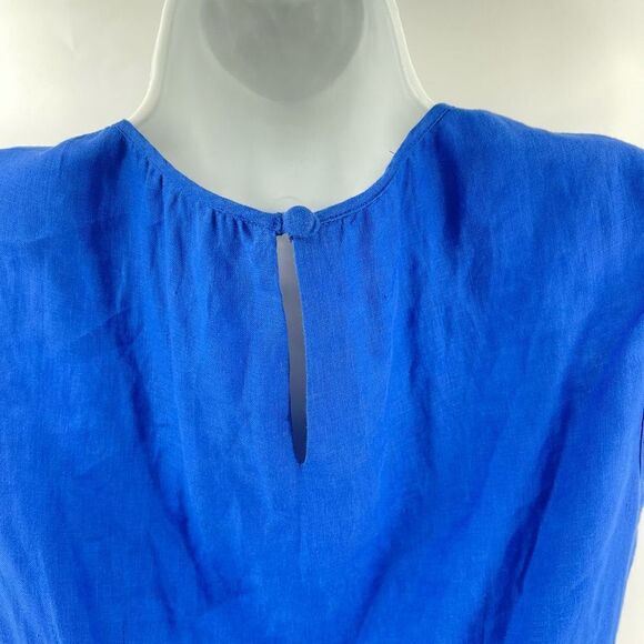 J crew Women's Linen Blue Side Zip Mini Dress Size 2 - Picture 10 of 12